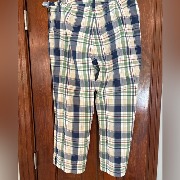 Tommy Hilfiger Plaid Ankle Pants - Blue, Green, Cream - Picture 1 of 6
